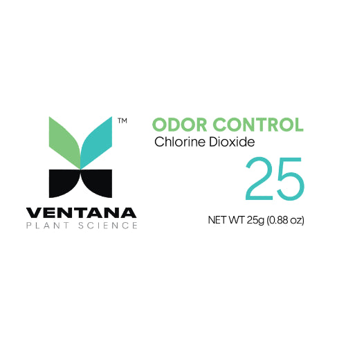 Ventana Plant Science - Chlorine Dioxide 25g Fast Release Deodorizing Gas (ClO2) - Label